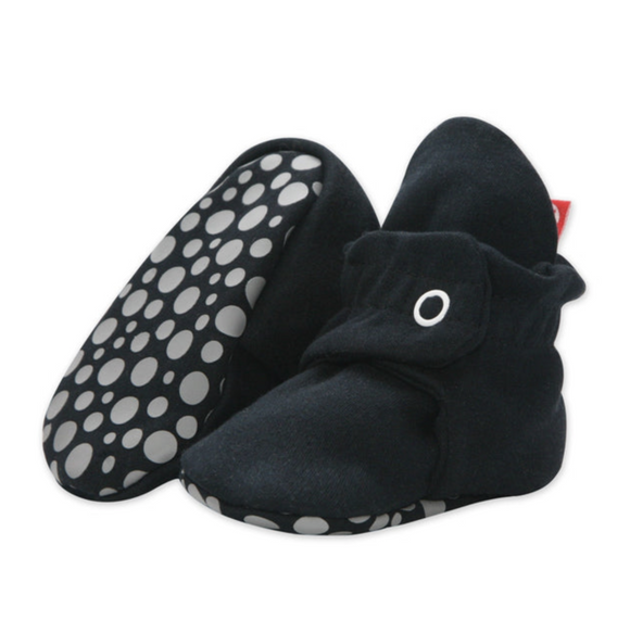 Cotton Booties with grippers - Black
