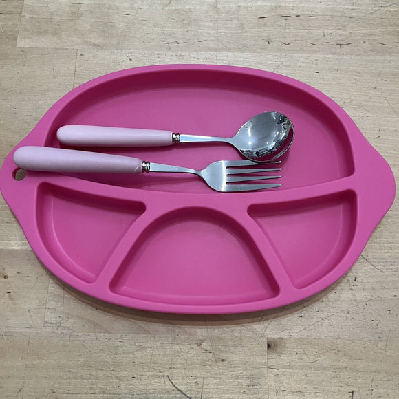 Antislip DIvided Plate & cutlery