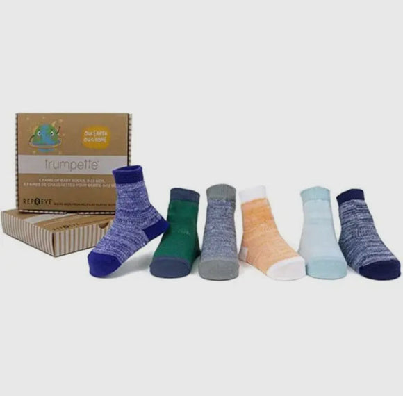 Baby Socks- 0-12 Months Solids (6pk)