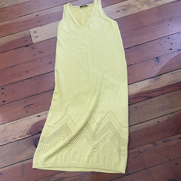 Grow w/You Camilla Knit Sleeveless Midi Dress Yellow- size S/M