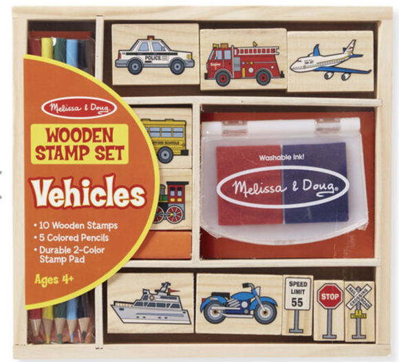 Wooden Stamp Set - Vehicles