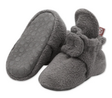Fleece Booties with Grippers - Dark Gray