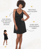 Lucille Nursing Nightgown & Maternity Gown