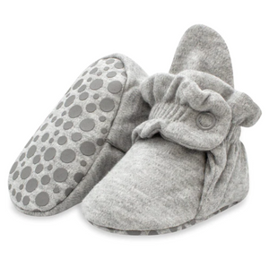 Cotton Booties with grippers - Heather Gray