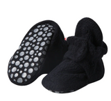 Fleece Booties with Grippers - Black