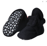 Fleece Booties with Grippers - Black