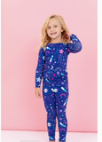 Kids Bamboo Pajamas - Deep Blue Galaxy