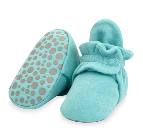 Organic Cotton Booties with Grippers - Ocean