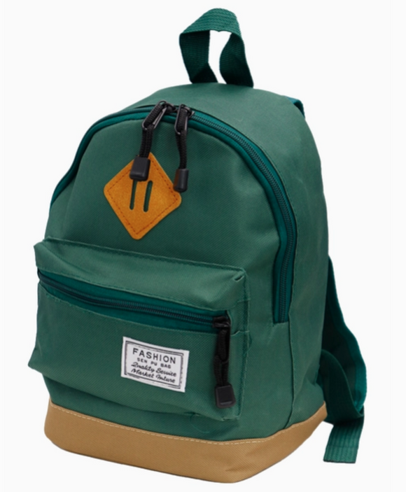 Classical Faux Canvas Preschooler Backpack- green