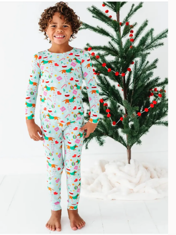 Bamboo Pajama Set - Festive Friends Holiday