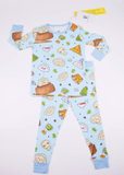 Bamboo 2pc Pajamas - Blue Dim Sum