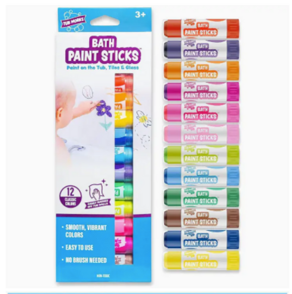 Tub Works Bath Paint Sticks Bath Toy, 12 Count