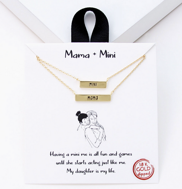 Gold-Dipped Mama Mini Necklace Set