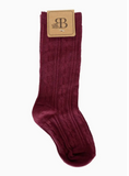 Knee-High Cable Knit Socks
