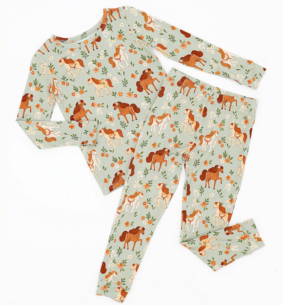 Bamboo 2 Piece Pajamas - Horsin' Around