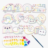Playful Painters: Easy Watercolor Painting Kit - Rainbow Cuties (25 Pc Set)