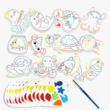Playful Painters: Easy Watercolor Painting Kit - Ocean Pals (25 Pc Set)