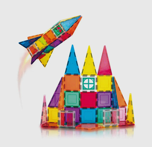 3D Magnetic Building Block Tiles - 36 pc Rocket Set