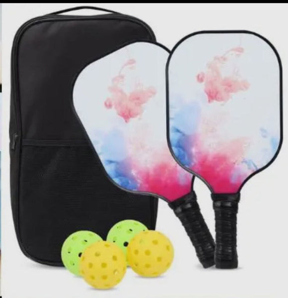 Pickleball Sets - 2 Paddle, 4 Balls and Padded Carrying Case