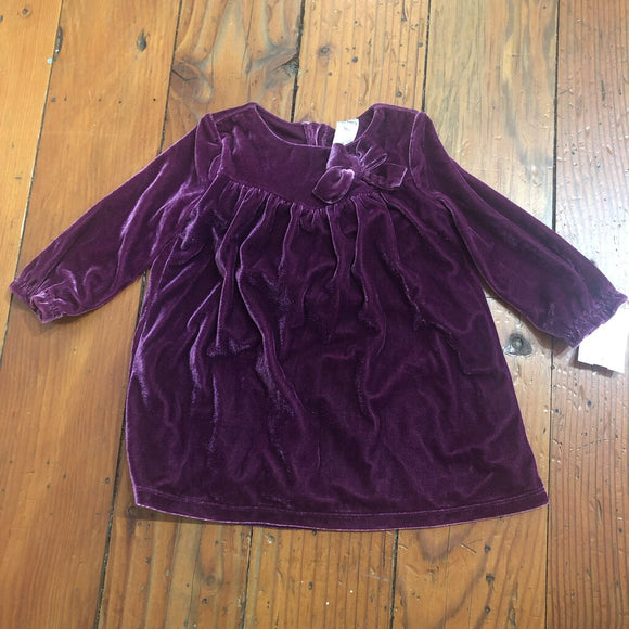 Velvet Dress with Diaper Cover - 9M