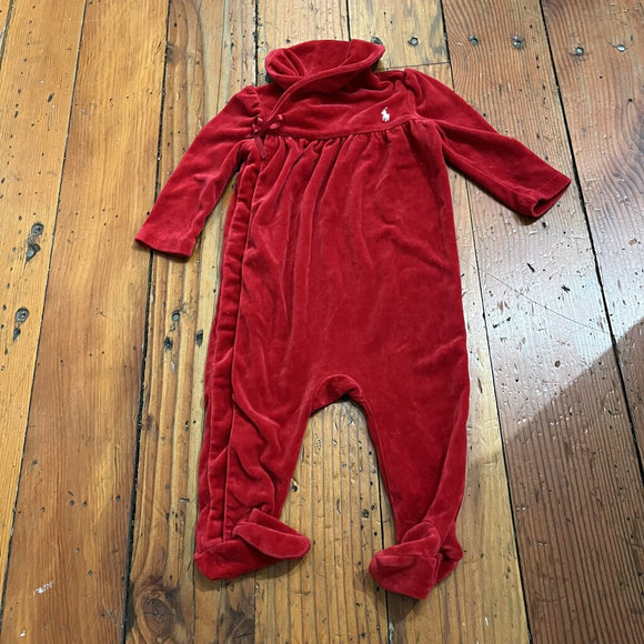 Velour footed jumpsuit - 9M