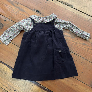 Floral Blouse & Corduroy Jumper - 12M