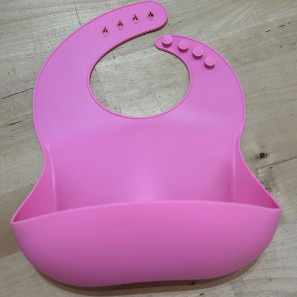 Silicone bib - pink