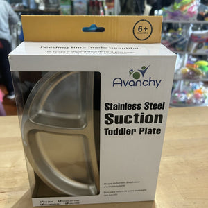 Avanchy Stainless Steel Suction Toddler Plate - NEW