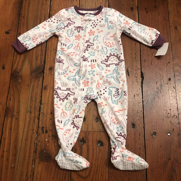 Fleece footed PJs - 12m