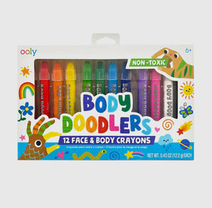 Body Doodlers Face & Body Crayons - Set of 12 Colors