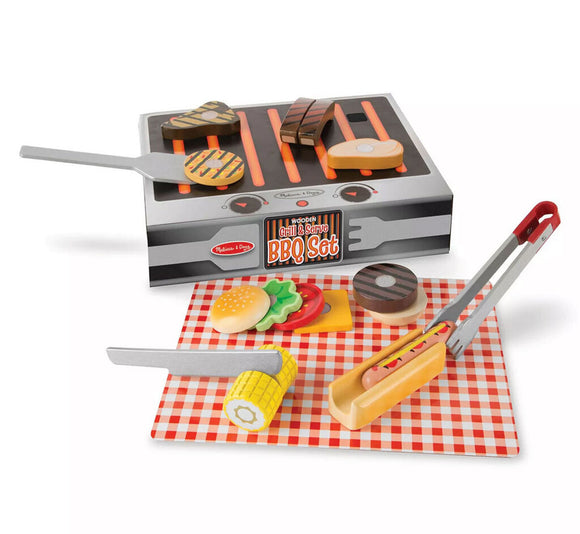 Wooden Grill & Serve BBQ Set