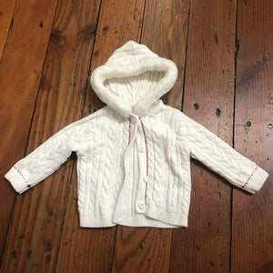 Hooded Sweater - 12-18M - some matting of faux fur trim