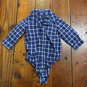 Button Down Onesie - 6-12M