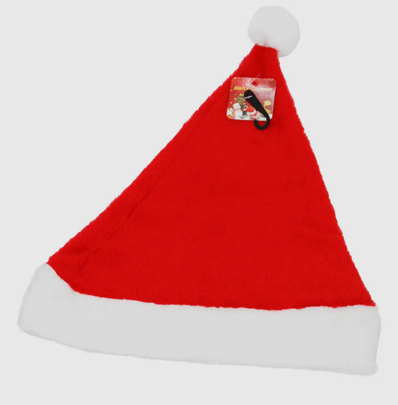 Christmas Fuzzy Fleece Santa Hat - adult