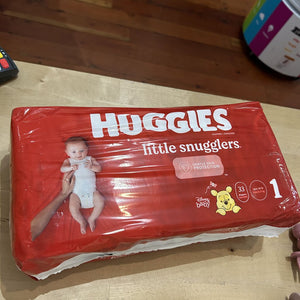 Huggies size 1, 33 pack - new