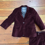 Maroon Velvet 2 piece suit - 3T