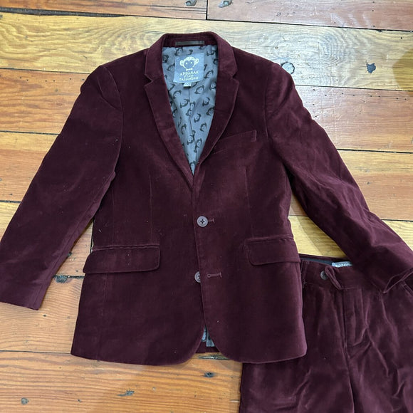 Maroon Velvet 2 piece suit - 8