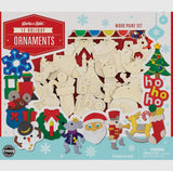 12 Holiday Ornaments Wood Paint Set