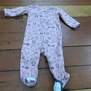 Fleece footed Pjs - 6-9M