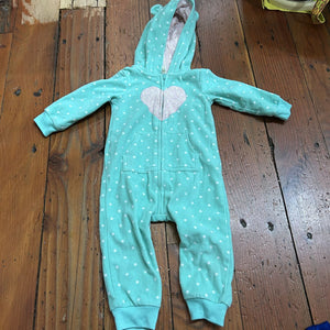 Hooded Fleece Jumpsuit -12M