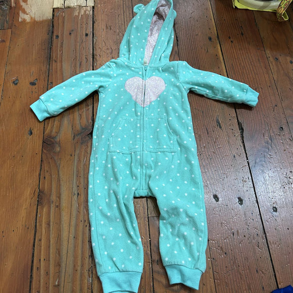 Hooded Fleece Jumpsuit -12M