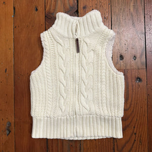 Cable Knit Zip Vest - 5-6T