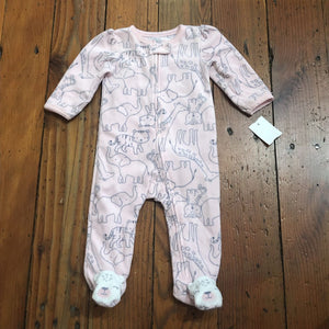 Fleece footed PJs - 9M