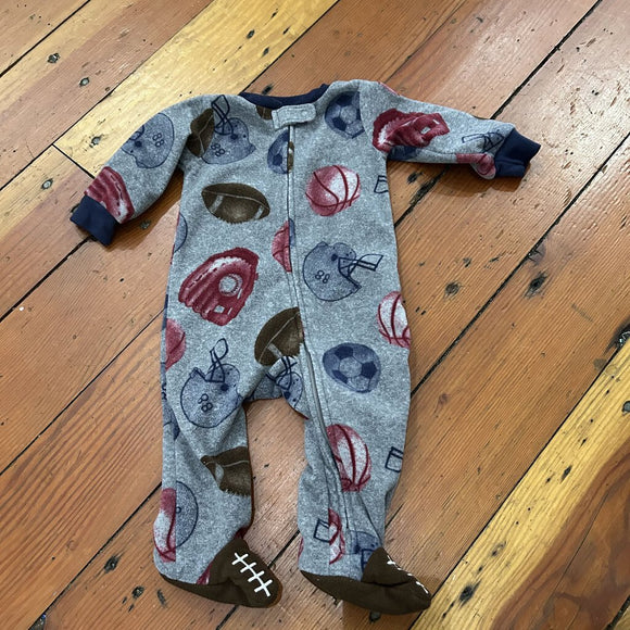 Fleece footed Pjs - 6M