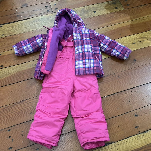 Snow Bib and 2 layer jacket (spots on jacket) - 2T