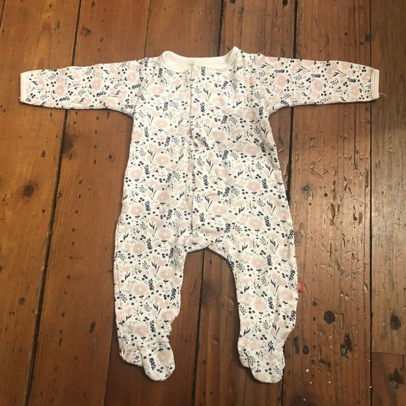 Organic Cotton Pjs - faint stain by top snap - 3-6M