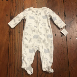 Fleece footed PJs - 6M