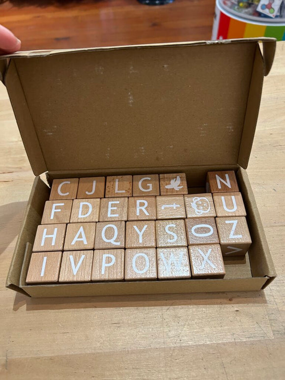 Wooden Alphabet Block Set - smallish blocks