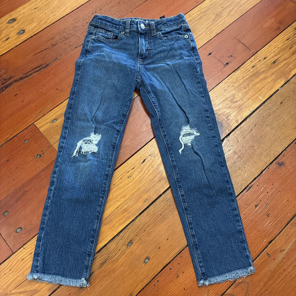 Adjustable waist distressed jeans - 8