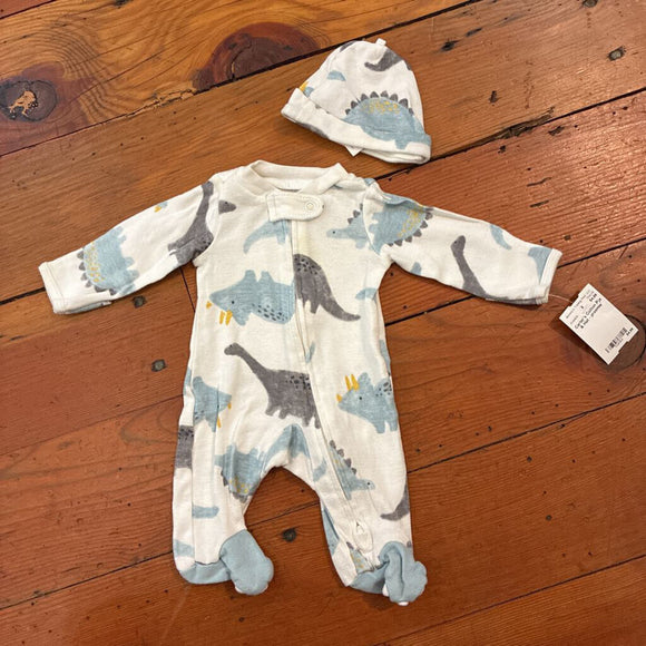 Cotton Pjs & Hat - preemie